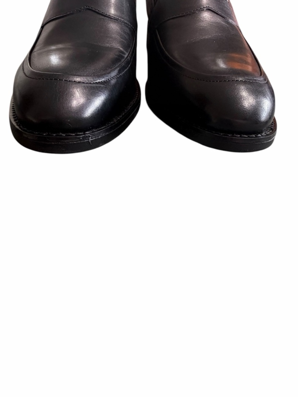 Johnston & Murphy Black Leather Penny Loafers with Pink Lining - Picture 6 of 9